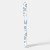 Fuzzy Flower Rpt Pattern Blue on White Case-Mate iPhone Hülle (Rückseite / Links)