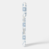 Fuzzy Flower Rpt Pattern Blue on White Case-Mate iPhone Hülle (Rückseite / Rechts)