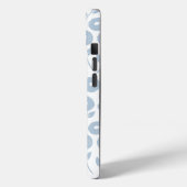 Fuzzy Flower Rpt Pattern Blue on White Case-Mate iPhone Hülle (Rückseite / Links)