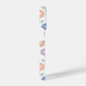 Fuzzy Flower Rpt Pattern Pastels on White iPhone Hülle (Rechte Seite)
