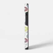 Fuzzy Flower Rpt Pattern Pastels on White iPhone Hülle (Linke Seite)