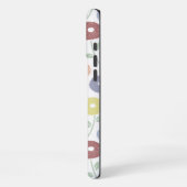 Fuzzy Flower Rpt Pattern Pastels on White iPhone Hülle (Linke Seite)