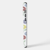 Fuzzy Flower Rpt Pattern Pastels on White iPhone Hülle (Linke Seite)