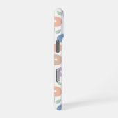 Fuzzy Flower Rpt Pattern Pastels on White iPhone Hülle (Rechte Seite)