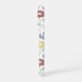 Fuzzy Flower Rpt Pattern Pastels on White iPhone Hülle (Linke Seite)