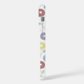 Fuzzy Flower Rpt Pattern Pastels on White iPhone Hülle (Linke Seite)