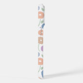 Fuzzy Flower Rpt Pattern Pastels on White iPhone Hülle (Rechte Seite)