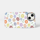 Fuzzy Flower Rpt Pattern Pastels on White iPhone Hülle (Rückseite (Horizontal))