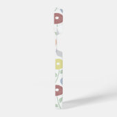 Fuzzy Flower Rpt Pattern Pastels on White iPhone Hülle (Linke Seite)