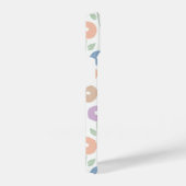 Fuzzy Flower Rpt Pattern Pastels on White iPhone Hülle (Rechte Seite)