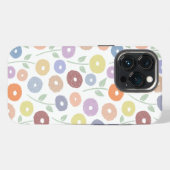 Fuzzy Flower Rpt Pattern Pastels on White iPhone Hülle (Rückseite (Horizontal))