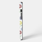 Fuzzy Flower Rpt Pattern Pastels on White iPhone Hülle (Linke Seite)