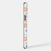 Fuzzy Flower Rpt Pattern Pastels on White iPhone Hülle (Rechte Seite)