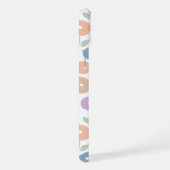 Fuzzy Flower Rpt Pattern Pastels on White iPhone Hülle (Rechte Seite)