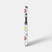 Fuzzy Flower Rpt Pattern Pastels on White iPhone Hülle (Linke Seite)