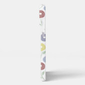 Fuzzy Flower Rpt Pattern Pastels on White iPhone Hülle (Linke Seite)