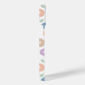 Fuzzy Flower Rpt Pattern Pastels on White iPhone Hülle (Rechte Seite)