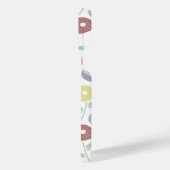 Fuzzy Flower Rpt Pattern Pastels on White iPhone Hülle (Linke Seite)