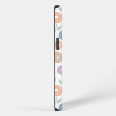 Fuzzy Flower Rpt Pattern Pastels on White iPhone Hülle (Rechte Seite)