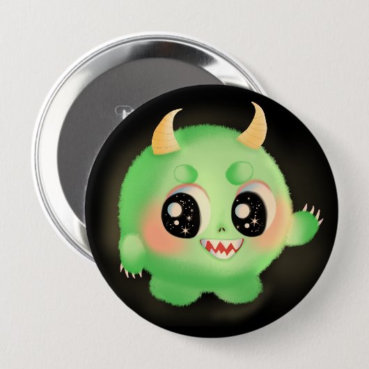 Fuzzy Friendly Monster Kreatur Button (Vorne & Hinten)