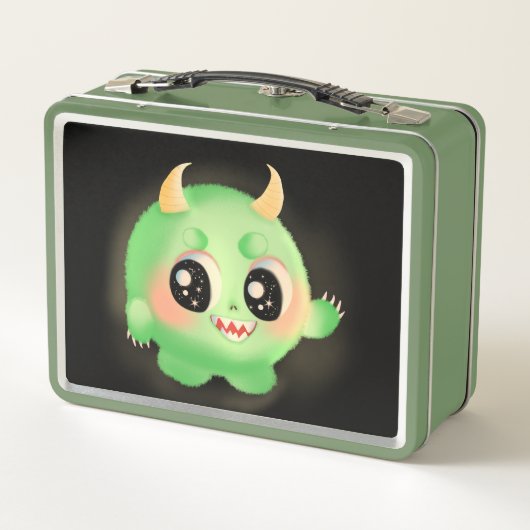 Fuzzy Friendly Monster Kreatur Metall Brotdose (Rückseite)