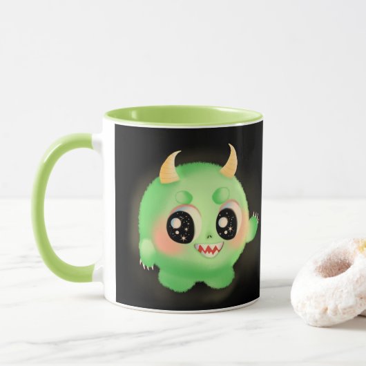 Fuzzy Friendly Monster Kreatur Tasse (Mit Donut)