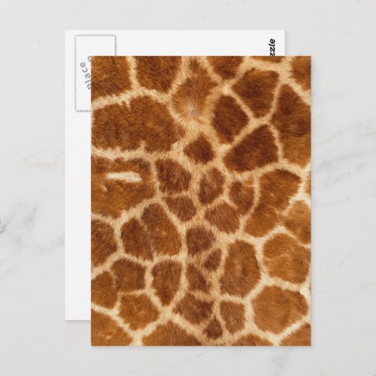 Fuzzy Giraffe Fur Pattern Postkarte (Vorne/Hinten)