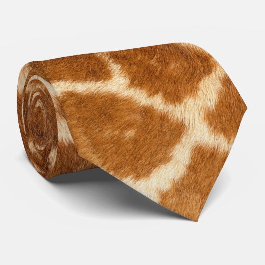 Fuzzy-Giraffe-Pelzmuster Krawatte (Gerollt)