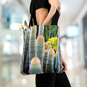 Fuzzy Green Cacti Succulent Foto Einfach modern Tasche