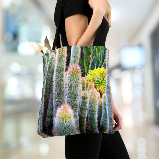 Fuzzy Green Cacti Succulent Foto Einfach modern Tasche