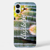 Fuzzy Green Cacti Succulent Foto Individuelle Name Case-Mate iPhone Hülle (Rückseite)