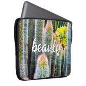 Fuzzy Green Cacti Succulent Foto Schönheitsskript Laptopschutzhülle (Vorne Rechts)