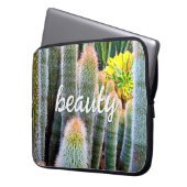 Fuzzy Green Cacti Succulent Foto Schönheitsskript Laptopschutzhülle (Vorderseite Links)
