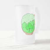 Fuzzy Green Creature & Green Beer Glass Stein Mattglas Bierglas (VorderseiteRechts)