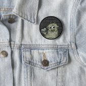 Fuzzy Green Monster mit Herz Button (Beispiel)