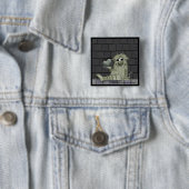 Fuzzy Green Monster mit Herz Button (Beispiel)