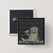 Fuzzy Green Monster mit Herz Button (Vorne & Hinten)