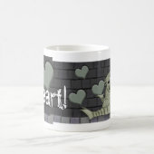 Fuzzy Green Monster mit Herz Kaffeetasse (Mittel)