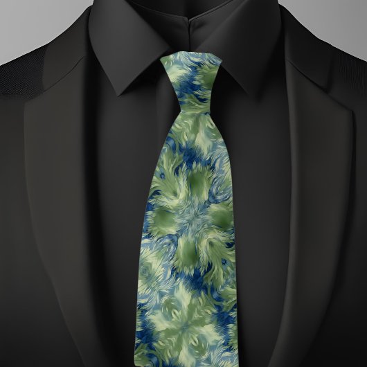 Fuzzy Greenon Denim  Diagonal Pattern Krawatte