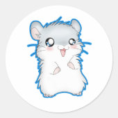 Fuzzy Hamster Runder Aufkleber (Vorderseite)