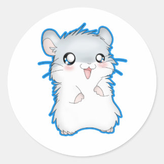 Fuzzy Hamster Runder Aufkleber