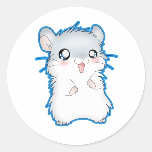 Fuzzy Hamster Runder Aufkleber (Vorderseite)