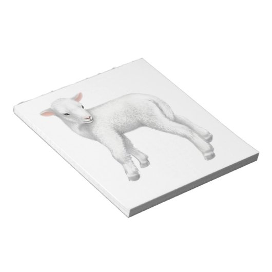 Fuzzy Little Lamb Notepad Notizblock (angewinkelt)