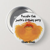 Fuzzy Monster Cartoon Character Button (Vorne & Hinten)