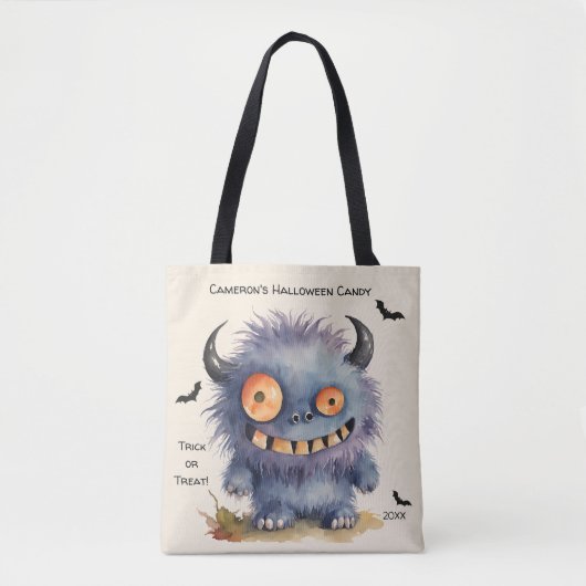Fuzzy Monster Halloween Candy Tasche (Vorderseite)