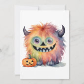 Fuzzy Monster Halloween Costume Party Einladung (Rückseite)