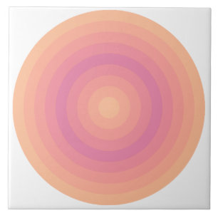 Fuzzy Peach Aurora Pink Circles Keramik Tile Fliese