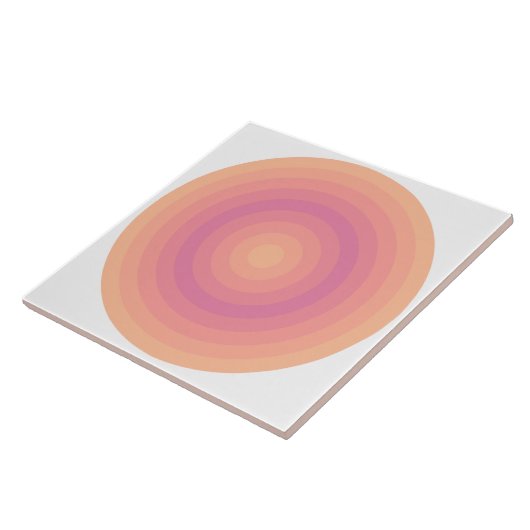 Fuzzy Peach Aurora Pink Circles Keramik Tile Fliese (Seite)