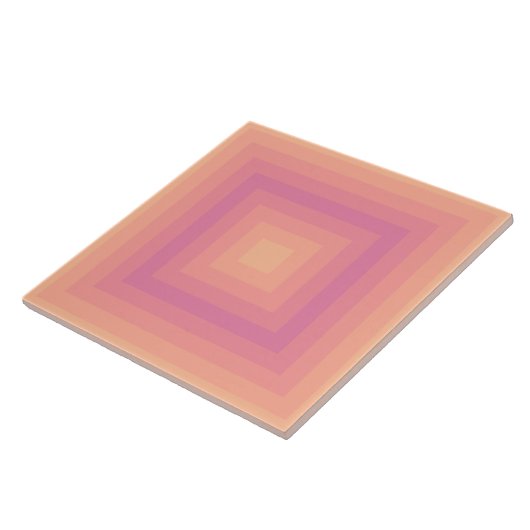 Fuzzy Peach Aurora Pink Quadrate Keramik Tile Fliese (Seite)