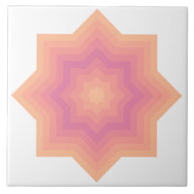 Fuzzy Peach Aurora Pink Stars Keramik Tile